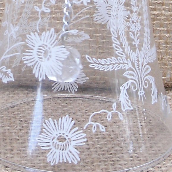 Vintage Viking Glass White Floral Design Bell - Picture 16 of 16